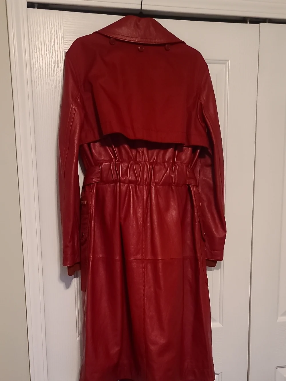 Coach JLO Red Leather Trench Coat - Picture 5 of 5